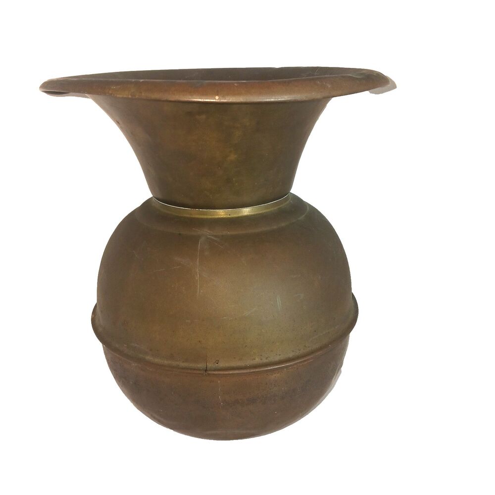 Antique Farberware Brass Spittoon 9" Wide Unpolished Early 1900s Mancave Tobacco